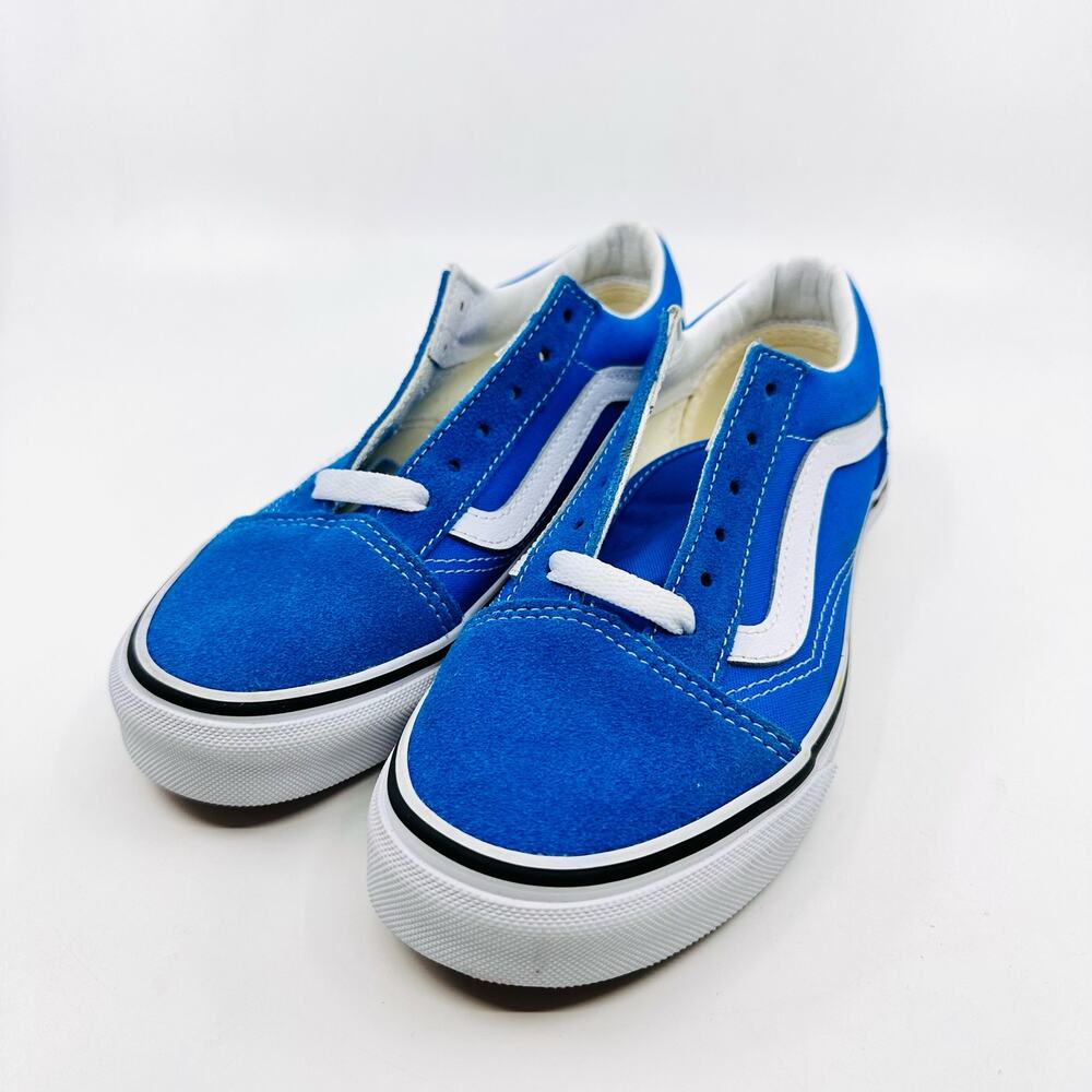 Vans "Off The Wall" Unisex Kids Sneakers US Size 3 Blue/White Lace Up Skate Shoe